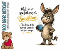 Ray of Sunshine, Funny Farm animal, Donkey Clipart Product Image 1