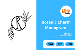 Botanic Charm Monogram -Elegant Floral Letters SVG, PNG, JPG Product Image 1