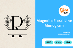 Magnolia Floral Line Monogram Product Image 1