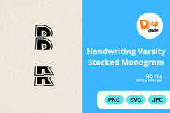 Handwriting Varsity Stacked Monogram Product Image 1