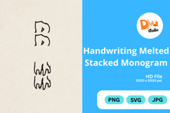Handwriting Melted Stacked Monogram Product Image 1