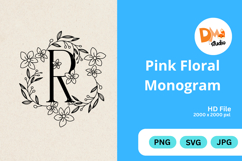 Pink Floral Monogram Product Image 1