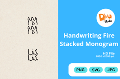 Handwriting Fire Stacked Monogram Product Image 1