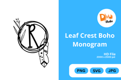 Leaf Crest Boho Monogram - Hand Drawn Botanical Letters Product Image 1