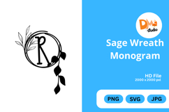 Sage Wreath Monogram Product Image 1