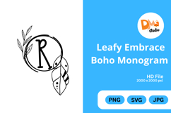 Leafy Embrace Boho Monogram Product Image 1