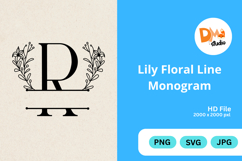Lily Floral Line Monogram Product Image 1