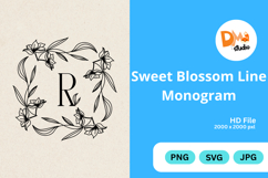 Sweet Blossom Line Monogram Product Image 1