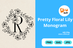 Pretty Floral Lily Monogram Product Image 1