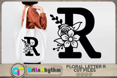 Floral letter R svg cut file / Botanical alphabet SVG Product Image 1