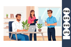 Office teamwork collaboration with diverse colleagues using Product Image 1