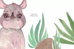Watercolor Safari Baby Animals Clipart Product Image 4