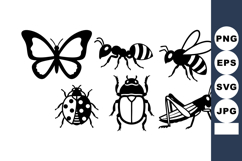 Insect Collection Vector Set Butterfly Ant Bee Ladybug Product Image 1