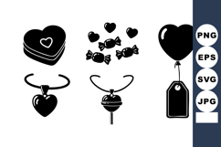 Heart Shaped Chocolate Candy Lollipop Vector Product Image 1