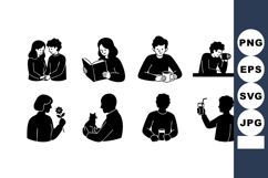 People Drinking Coffee Reading Book Socializing Pets Product Image 1