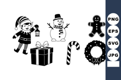 Christmas Holiday Icons Elf Snowman Gift Candy Product Image 1