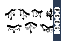 Silhouettes Hands Jewelry Hanging Candelabrum Vector Product Image 1
