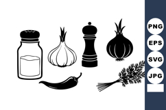 Vector Salt Pepper Garlic Chili Herb Bundle Product Image 1