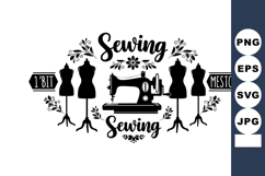 Vintage Sewing Machine with Dress Forms Floral Product Image 1