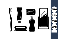 Bathroom Hygiene Essentials Toothbrush Soap Vector Product Image 1