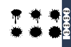 Black Ink Splatter Paint Drops Vector Illustration Product Image 1