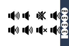 Sound Speaker Volume Mute Unmute Icon Set Vector Product Image 1