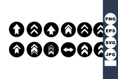 Black Circular Arrow Icons Up Sideways Vector Product Image 1