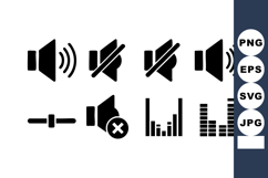 Sound Volume Mute Unmute Icons Vector Set Product Image 1