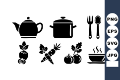 Kitchen Utensils Cooking Pot Fork Spoon Vector Product Image 1