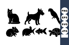 Silhouette Animals Cat Dog Parrot Vector Product Image 1