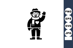 Smiling Person Waving Hand Winter Clothes Vector Product Image 1