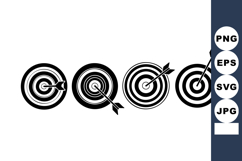 Target Dart Board Arrow Hitting Bullseye Vector Product Image 1