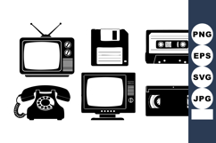 Classic Vintage Technology Icons Vector Pack Product Image 1