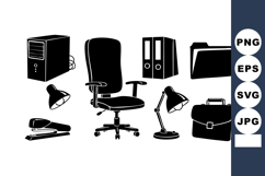 Office Chair Computer Desk Equipment Vector Illustration Product Image 1