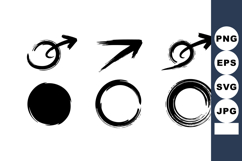 Male Gender Symbol Collection Vector Illustration Product Image 1