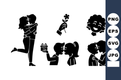 Romantic Love Couple Kissing Hugging Vector Product Image 1