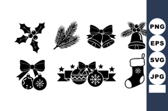 Christmas Holiday Festive Decoration Icons Set Product Image 1