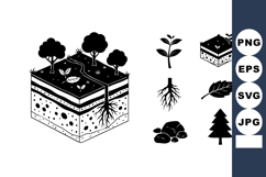 Soil Layers Trees Roots Plant Leaf Pine Tree Vector Product Image 1