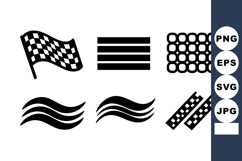 Racing Checkered Flag Stripes Waves Pattern Vector Product Image 1