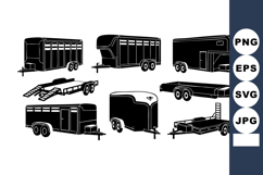 Livestock Trailer Black Silhouette Vector Illustration Product Image 1