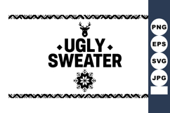 Ugly Sweater Deer Snowflake Winter Ornament Vector Product Image 1