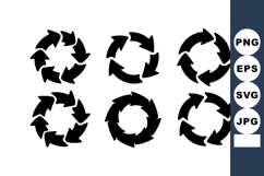 Circular Arrow Icons Recycling Symbol Vector Set Product Image 1