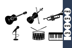 Vector Silhouette Musical Instruments Design Product Image 1