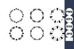 Black Botanical Wreath Vector Illustration Set Product Image 1