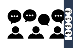 Three People Speech Bubbles Communication Concept Vector Product Image 1