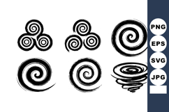 Black Spiral Swirl Design Elements Vector Set Product Image 1