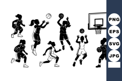 Basketball Players Silhouette Vector Illustration Product Image 1
