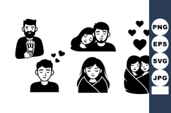 Loving Couples Vector Romantic Connection Illustration Product Image 1