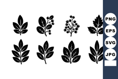 Collection of Black Leaf and Berry Icons Product Image 1