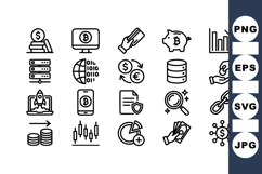 Line Art Finance Icon Bundle for Digital Use Product Image 1